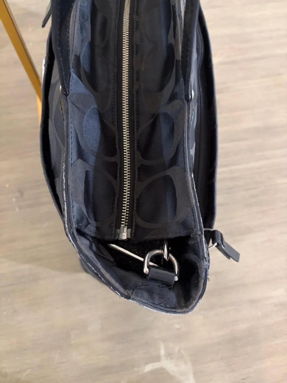 COACH POPPY APPLIQUE DIAPER BABY BAG MULTIFUNCTION TOTE BLACK F17590 RARE